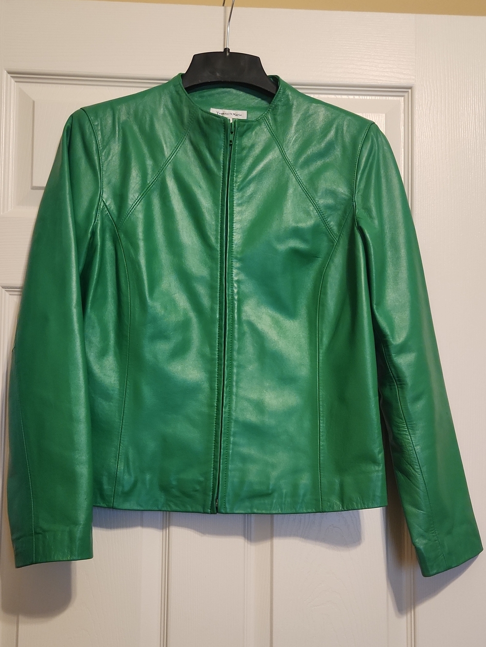 Yvonne Marie Vintage Green Lamb Leather Jacket, 8